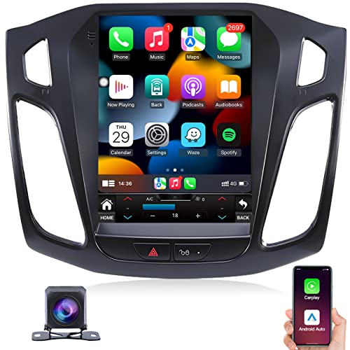 Ford Focus Car Stereo Radio 2012-2018 with Carplay/Android Auto, 10.4 Inch IPS Touch Screen Replacement with GPS Navigatio...