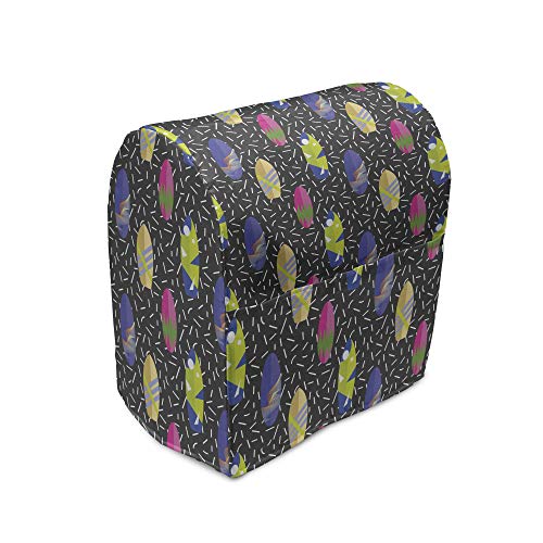 Ambesonne Surfboard Stand Mixer Cover, Colorful Boards in Memphis 80s Retro Style Abstract Summer Themed Fun Pattern, Kitc...
