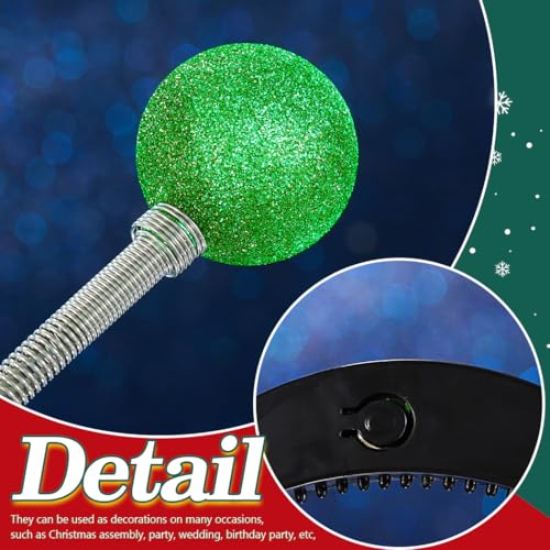 Sixexey Light Up Alien Headband LED Martian Antenna Hair Band Space Costume Hair Accessories for Halloween Party