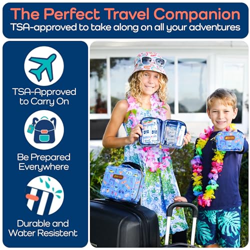 KeepGoing Small Travel First Aid Kit Kids – 60 Pc. Mini First Aid Kit for Purse, Diaper Bag, & Backpack with Latex-Free Ba...