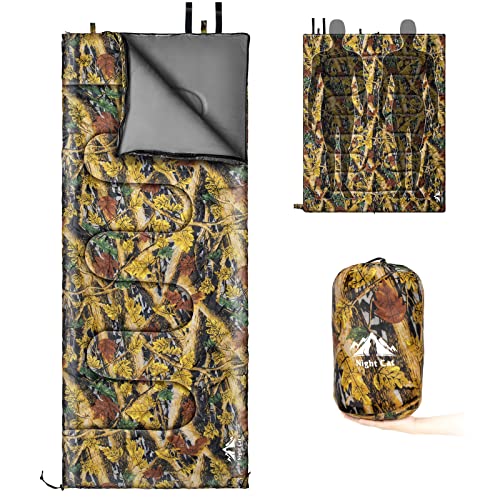 Night Cat Camping Sleeping Bag for Adults 3 Seasons Portable Lightweight Backpacking Hiking Traveling Indoor Outdoor Tempe...