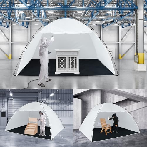 Portable Paint Booth Tent,Siebwin 10(L) x10(W) x6.2(H) ft Spray Paint Tent with Built-in Floor & Mesh Screen & Windproof H...
