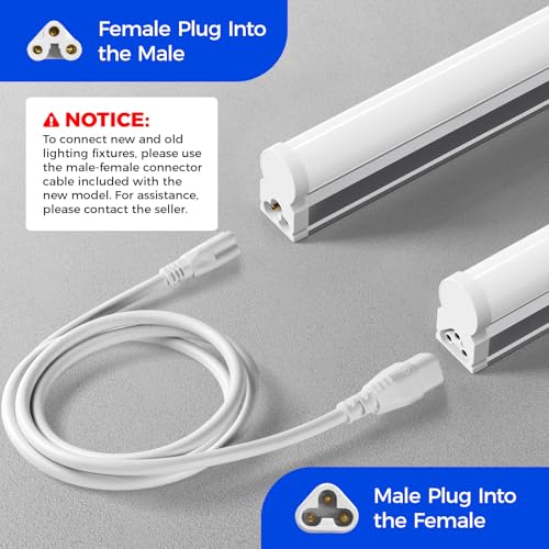 Barrina T5 LED Shop Lights, 4FT, 2200lm, 6500K (Super Bright White), 20W, Utility Garage Lighting, Ceiling and Under Cabin...