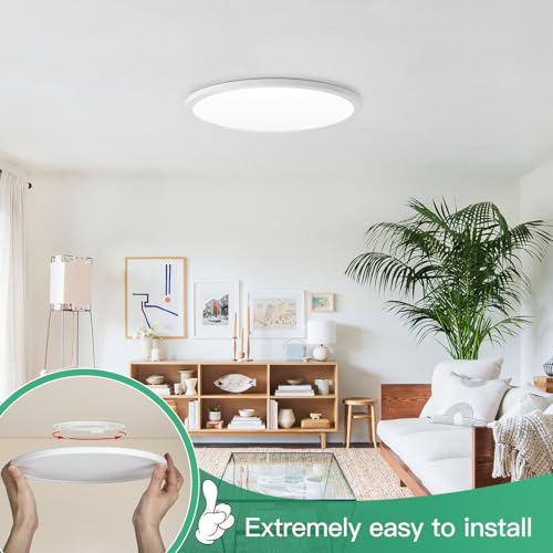 Brightever 4Pack LED Flush Mount Ceiling Light Fixture, 12 Inch 24W, Super Slim 0.67 Inch, 3200LM, Dimmable & 2700K-6500K ...