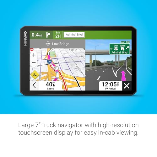 Garmin dezl OTR720, Large 7' GPS Navigator, Custom Truck Routing, Satellite Imagery, Wind Speed, Community-Shared Loading ...