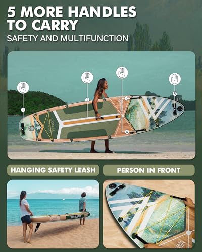 WETARE 11'6"x35" Inflatable Paddle Board, 450lbs Extra Wide Stand Up Sup Board for Adults, Blow Up Paddleboard Kayak Non-S...