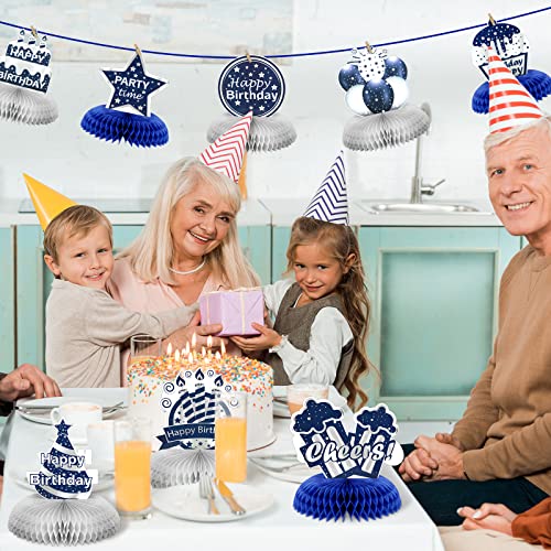Yexiya 9 Pieces Happy Birthday Party Decorations Birthday Table Centerpieces Happy Date of Birth Honeycomb Centerpieces fo...