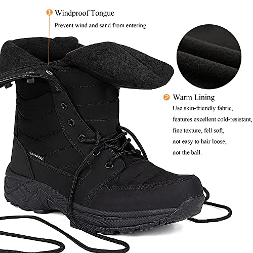 FW FRAN WILLOR Women's Waterproof Winter Snow Boots Warm Comfortable with Side Zipper - 2025 Fashion Lightweight Hiking bo...