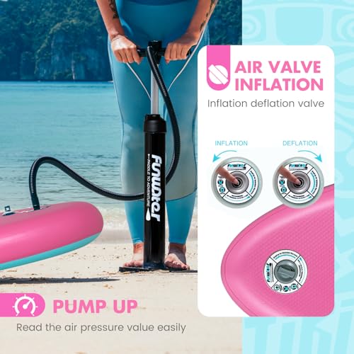 FunWater 8'/10'/10'6"/11'6" Inflatable Stand Up Paddle Board with Premium SUP Paddleboard Accessories, Wide Stable Anti-Sl...