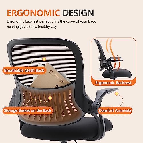 Sweetcrispy Tall Drafting Desk Chair - Ergonomic High Stool Computer with Adjustable Height and Comfy Lumbar Support, Offi...