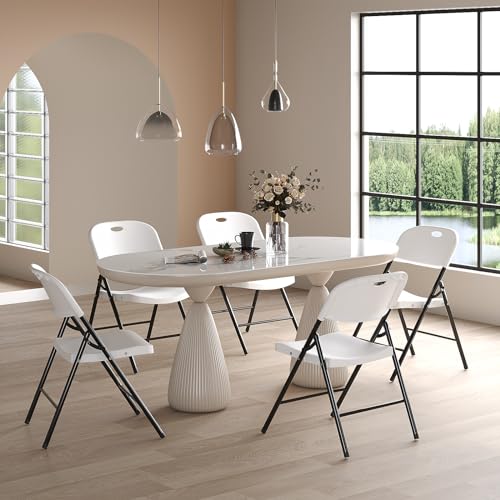Nazhura 350 Weight Limit Heavy Duty Plastic Folding Chair with Reinfoced Steel Frame for Indoor and Outdoor, Wedding, Part...