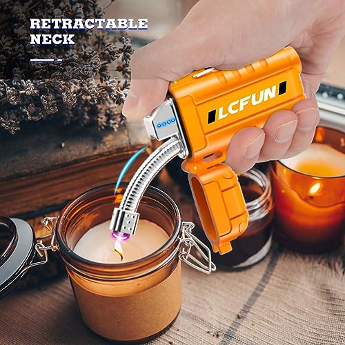 LcFun USB Rechargeable Electric Arc Lighter Windproof Plasma Lighters with LED Battery Display, Waterproof Electronic Flas...