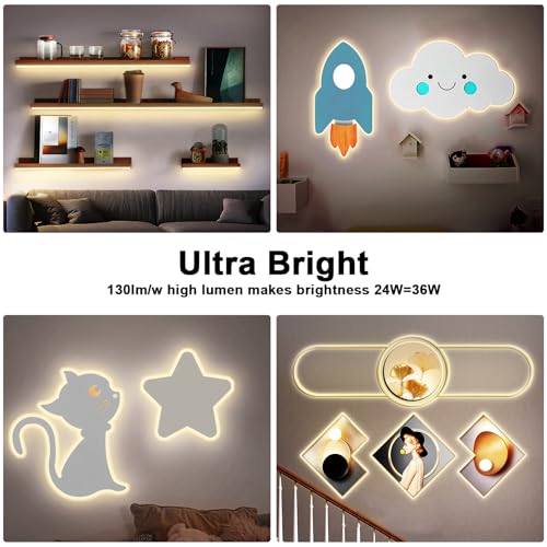 Tatazone White COB Led Strip Lights Max with RF Remote, 16.4ft 3000K Dimmable Ultra Bright Warm White COB Light Strip, Adh...