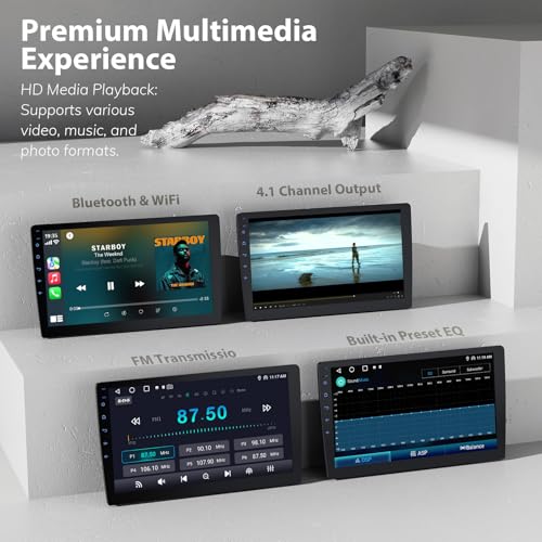 Haudio 9 Inch Double Din Android Car Stereo with Wireless Apple CarPlay & Android Auto - 2GB RAM 64GB ROM, IPS Touchscree...