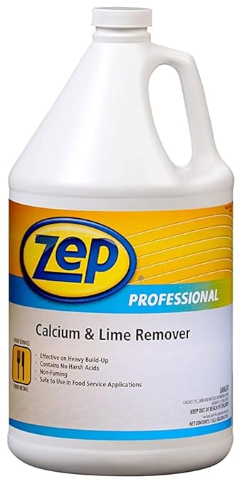 Zep Industrial Calcium and Lime Remover - 128 oz (Case of 4) 1041491 - Pro Grade Formula Safe on Stainless Steel, Aluminum, Glass, Plastic and Ceramic Surfaces