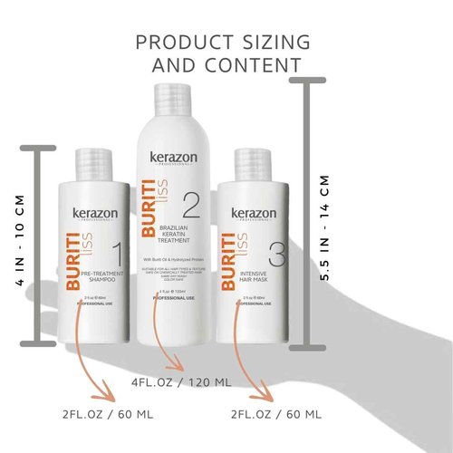 Clarifying Shampoo with Brazilian Keratin Treatment and Intensive Hair Mask KIT Tratamiento de Keratina Alisado 120ml 4fl.oz