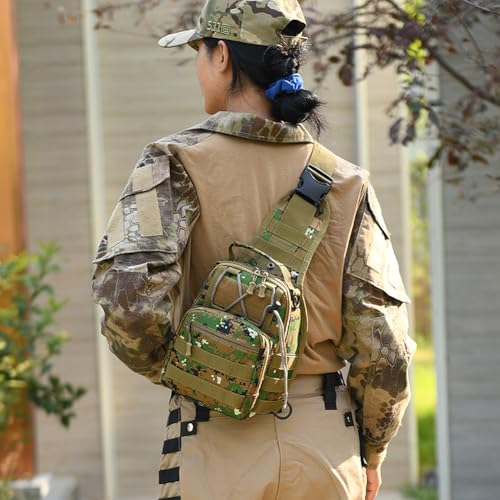 Viriber Tactical Backpack, Waterproof Military Cross-body Molle Sling Shoulder Backpack Chest Bag for Outdoor Every Day Ca...