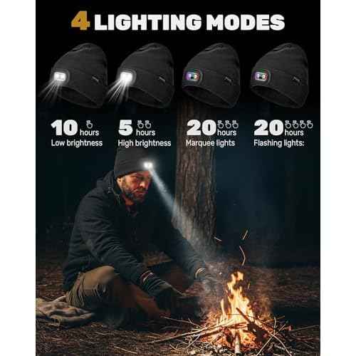 Beanie with Headlamp Beanie with Light LED Winter Stocking Cap Knit Hats for Men Women