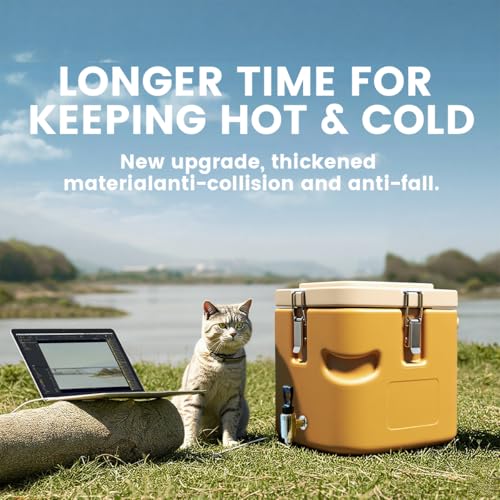 5 Gallon Insulated Beverage Cooler,21QT Hot Box for Catering, Soup Container Commercial Food Warmer,Insulated Drink Dispen...