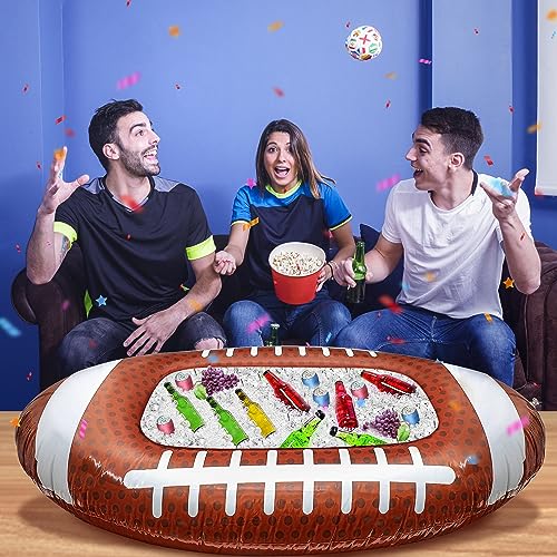 Erweicet Inflatable Football Cooler 1 PCS for Party BBQ Picnic Pool Party Supplies Buffet Luau Cooler,with a Drain Plug In...