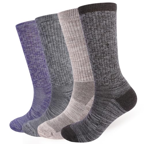 EnerWear 4/6 Pack Unisex Merino Wool Outdoor Hiking Trail Crew Sock