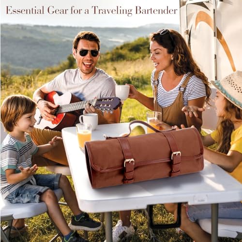Eligara Bartender Kit Bag, 17-Piece Copper Bar Tool Set Cocktail Shaker Set with All Practical Bar Accessories, Portable T...