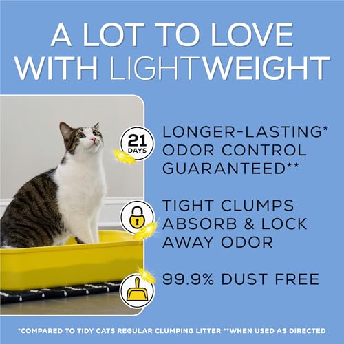 Purina Tidy Cats LightWeight Instant Action, Odor control, Multi-Cat, Clumping, 99.9 Percent Dust Free Cat Litter - 17 lb....