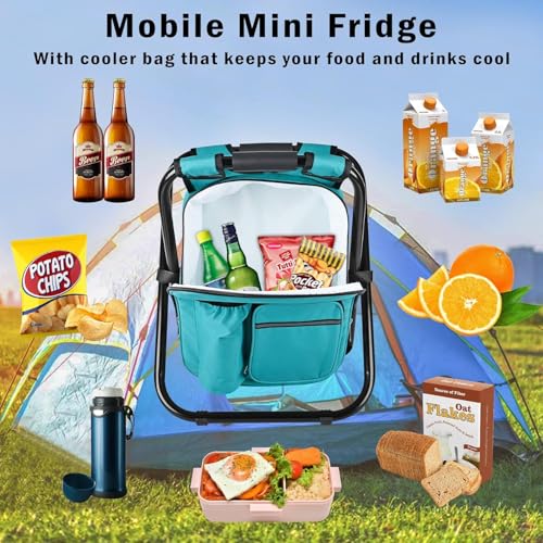 Kikerike Backpack Stool Cooler Chair Heavy Duty 300 LBS Max Load Portable Lightweight Stool Backpack Folding Fishing Coole...