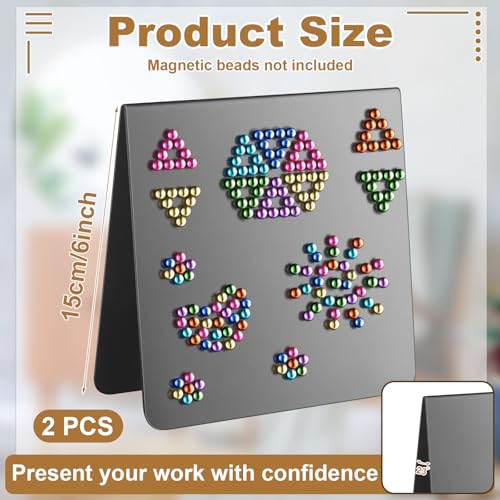 Gersoniel Magnet Display Stand Balls Magnetic Display Board Black Metal Magnet Board Stand Desk Easel Board for Bulletin T...