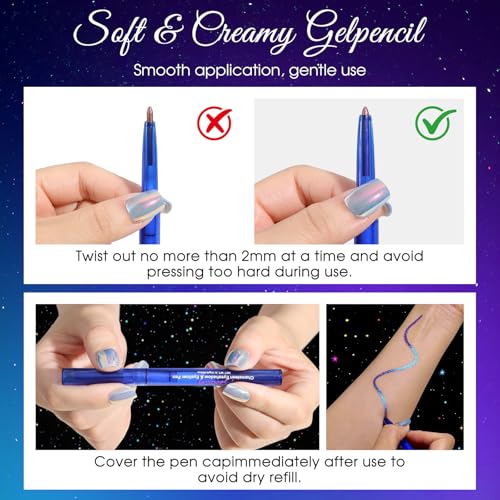 SUSIKEKI Chameleon Metallic Eyeshadow & Eyeliner Gel Pencil – Multichrome Shifting Colors Glitter Eye Makeup, Waterproof L...