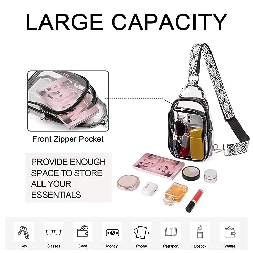 CLUCI Clear Bag for Stadium Events, Clear Crossbody Bag, Small Transparent Purses