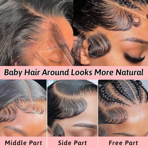 LICHANG Straight Lace Front Wigs Human Hair Pre Plucked for Black Women 13x4 Lace Frontal Wigs Human Hair 200% Density Brazilian Virgin Hair Glueless Wigs 26 Inch