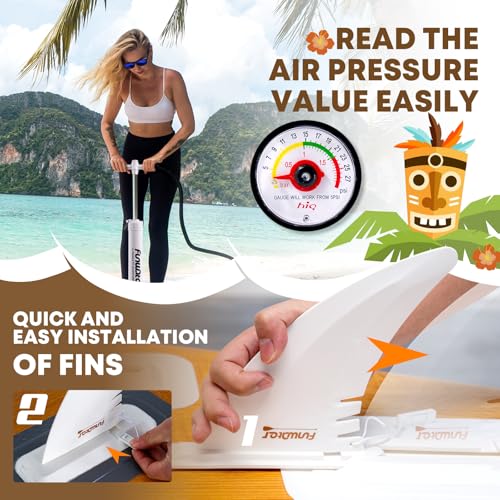 FunWater 8'/10'/10'6"/11'6" Inflatable Stand Up Paddle Board with Premium SUP Paddleboard Accessories, Wide Stable Anti-Sl...
