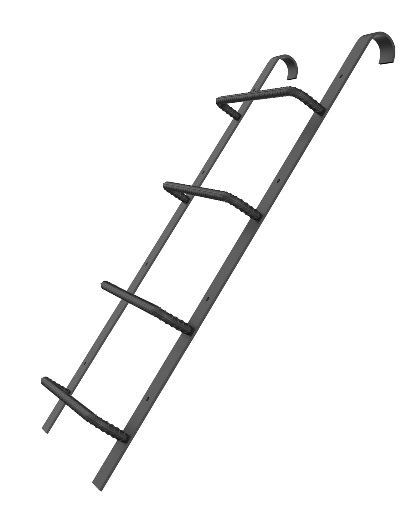 4-Rung Window Well Ladder, Heavy Duty Steel Basement Egress Ladder, Fire Escape for Emergency Home Safety(45.2" Lx17.9 W, Hooked, Matte Black)