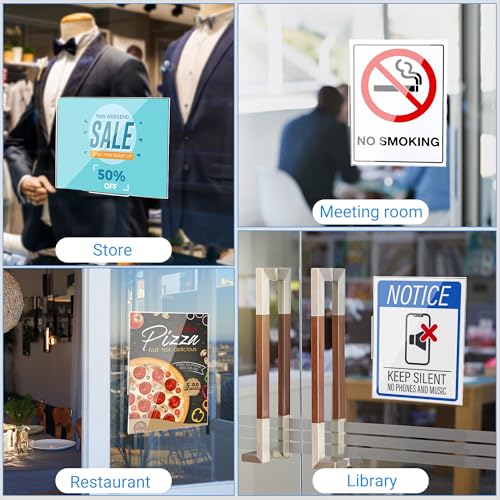 30 Pack Acrylic Sign Holder 8.5 x 11 Wall Mount, Vertical & Horizontal Use, Wall Sign Holder Memo Document Menu Holder for...