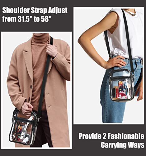 MoKo Clear Bag Stadium Approved for Women, Crossbody Bag Purse Adjustable Strap Shoulder Bags for Concerts Sports Events
