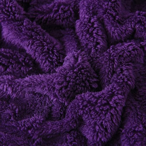 Linecooo Deep Purple Fleece Throw Blanket 50”×60” for Couch Sofa Bed,Super Soft Cozy Plush Microfiber Flannel Blanket with...