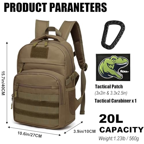 SunForMorning Kids Tactical Backpack Army Molle Bookbag Military Boys Backpack for School, Outdoor, Camping (Includes 2 Pa...