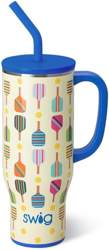Swig Life 30oz Mega Mug, 30 oz Tumbler with Handle and Straw, Cup Holder Friendly, Dishwasher Safe, Extra Large Insulated ...