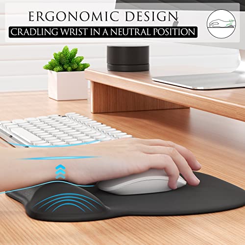 MROCO Ergonomic Mouse Pad with Gel Wrist Rest, Smooth Wrist Support Surface, Non-Slip PU Base for Pain Relief, Comfortable...