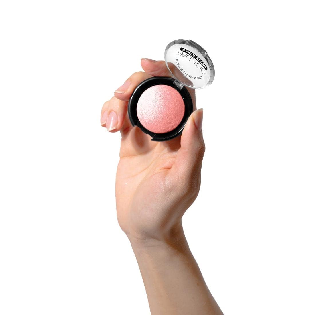 Palladio Baked Blush, Highly Pigmented Shimmery Formula, Easy to Blend and Highly Buildable, Apply Dry for a Natural Glow or Wet