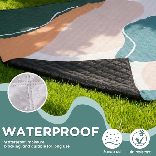 RYCHIC Waterproof Picnic Blanket Outdoor Camping Beach Mat Extra Large Foldable Car Essential Roadtrip Gadget Rv Accessori...