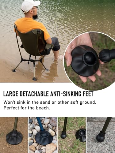 WildCall Ultralight Compact Camping Chair Quick Setup Frame Beach Chair with Anti-Sink Large Feet