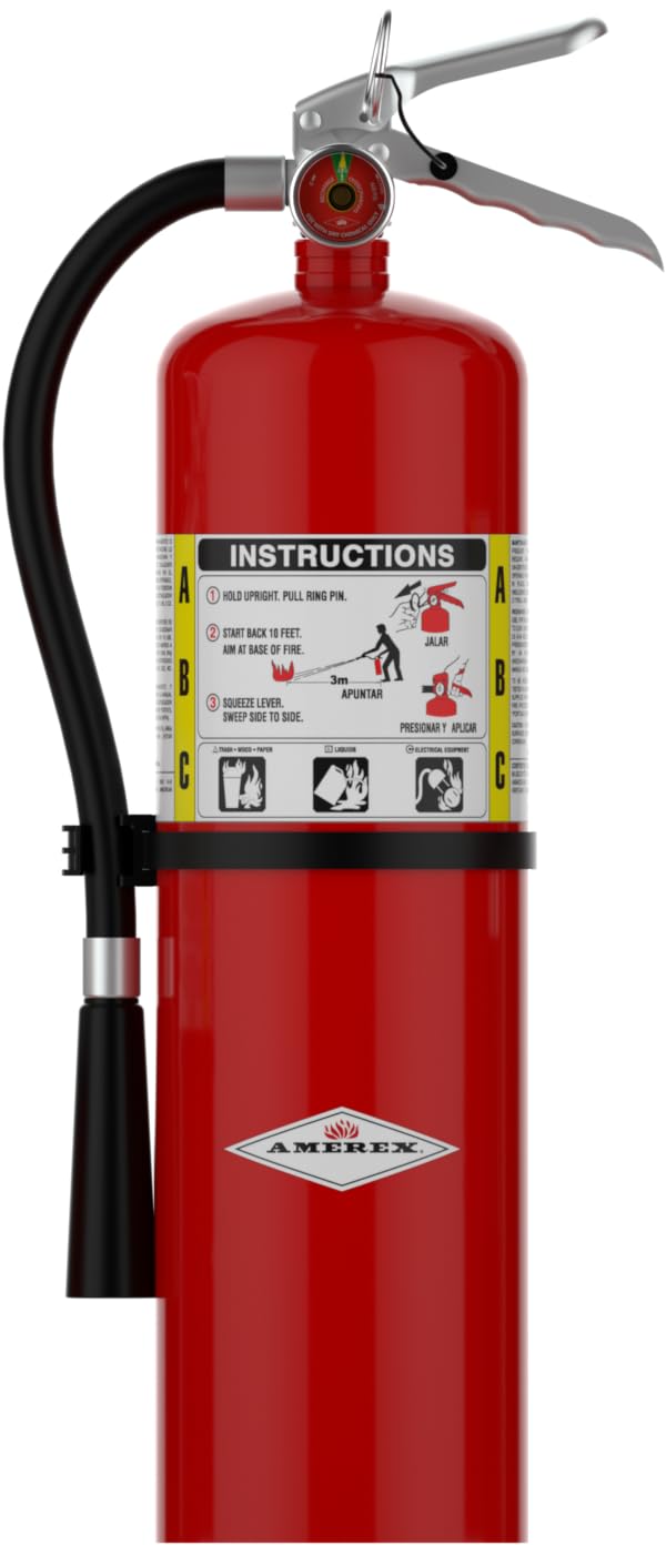 Amerex B456 ABC Dry Chemical Fire Extinguisher with Aluminum Valve, 10 lb. with Bracket