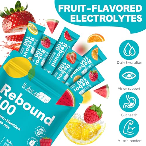 WOJBALMN 30 Sticks Sugar Free Electrolyte Powder Packets,5 Flavors Liquid Daily IV Electrolyte Drink Mixes for Rehydration...