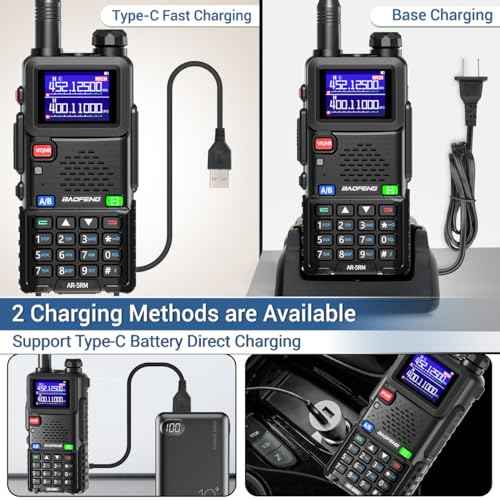 BAOFENG Ham Radio 5RM 10W High Power Long Range Handheld AR-5RM Two Way Radio NOAA Weather Receiver Rechargeable Walkie Talkies K5PLUS DTMF Copy Frequency NOAA 999CH with USB Charging 771 Antenna