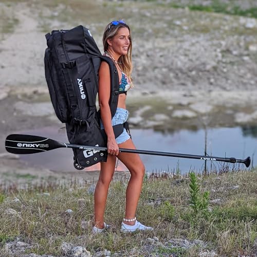 NIXY G5 Huntington Inflatable Paddle Board Compact SUP 9'6" x 32" x 6" Ultra-Light Stand Up Paddleboard, Welded Seams, Wov...