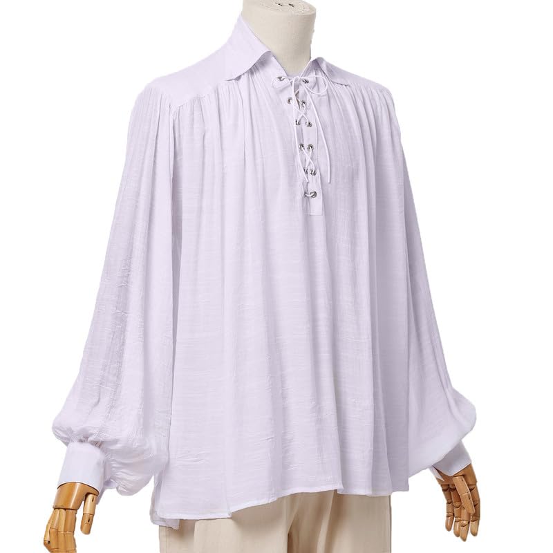 Men Pirate Shirt Women Vampire Renaissance Shirts Victorian Ruffled Medieval Costume Cotton Linen Shirt