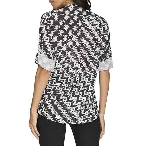 Calvin Klein Womens Printed Long Sleeve Blouse