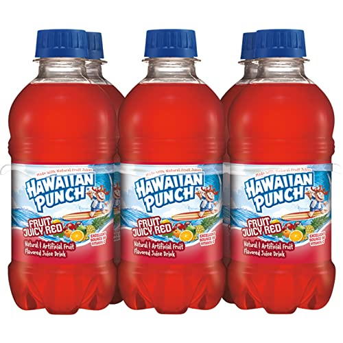 Hawaiian Punch Fruit Juicy Red Fruit Juice Drink, 10 Fl Oz Bottles, 24 Count (4 Packs Of 6), Ready-to-drink, On-the-go, Ca...